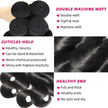 15A Human Hair Bundles 34 36 38 40Inch Body Wave 100% Unprocessed Hair 4 Bundles Extensions Quick Weave Human Hair Natural Black