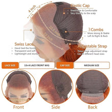 Deep Wave Ginger Orange Lace Front Wig Human Hair 13x6 HD Lace Front with Baby Hair 250% Density Long Curly Wig for Black Women