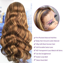 Highlight Wig Human Hair 13x4 Colored Honey Blonde Lace Front Human Hair Wigs For Women Ombre Body Wave 13x6 Hd Lace Frontal Wig