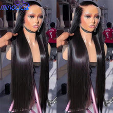 30 40 Inch Bone Straight 13x6 Lace Frontal Wigs 13x4 HD Transparent Lace Front Wig Black Preplucked Brazilian Human Hair Wig100%