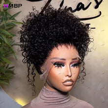 Glueless Lace Frontal Wig Human Hair Ready To Wear 400 Density Bouncy Curly 360/13x6 HD Lace Front Wig Preplucked Hair For Women