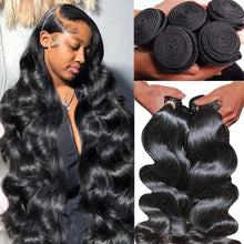 15A Human Hair Bundles 34 36 38 40Inch Body Wave 100% Unprocessed Hair 4 Bundles Extensions Quick Weave Human Hair Natural Black