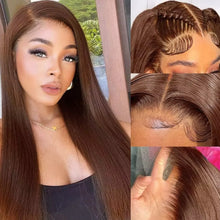 Dark Brown Super Double Drawn 13x4 Hd Lace Wig Bone Straight Chocolate Brown Wigs Human Hair 13x4 Lace Front Human Hair Wig